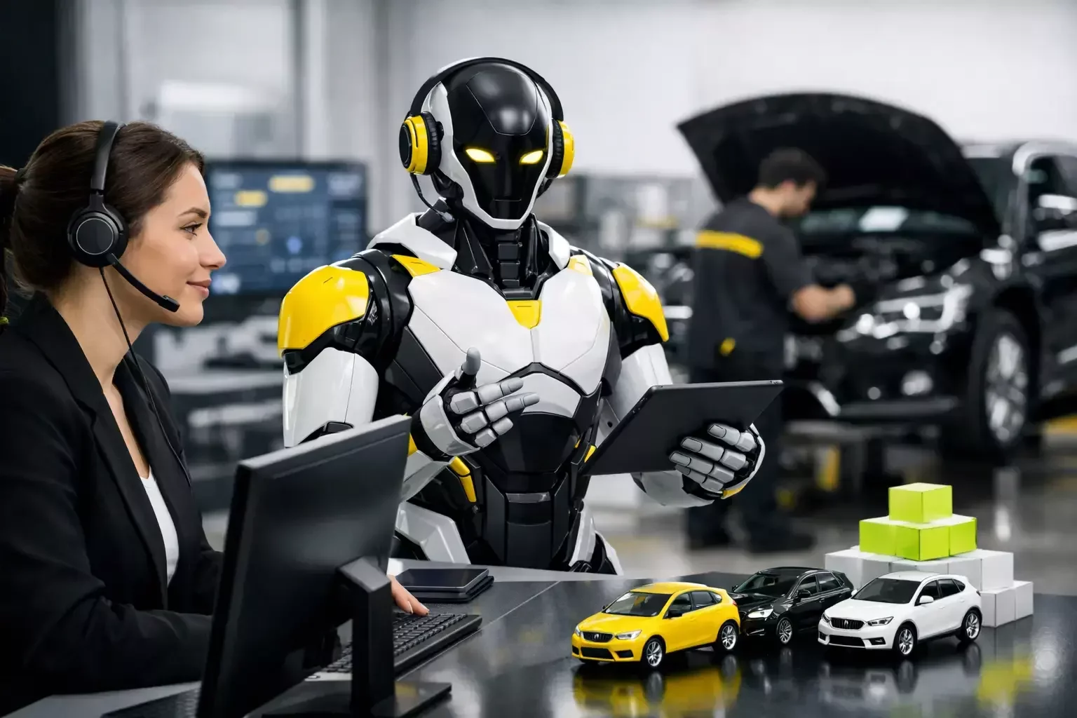 IA atendimento automotivo com escala e controle