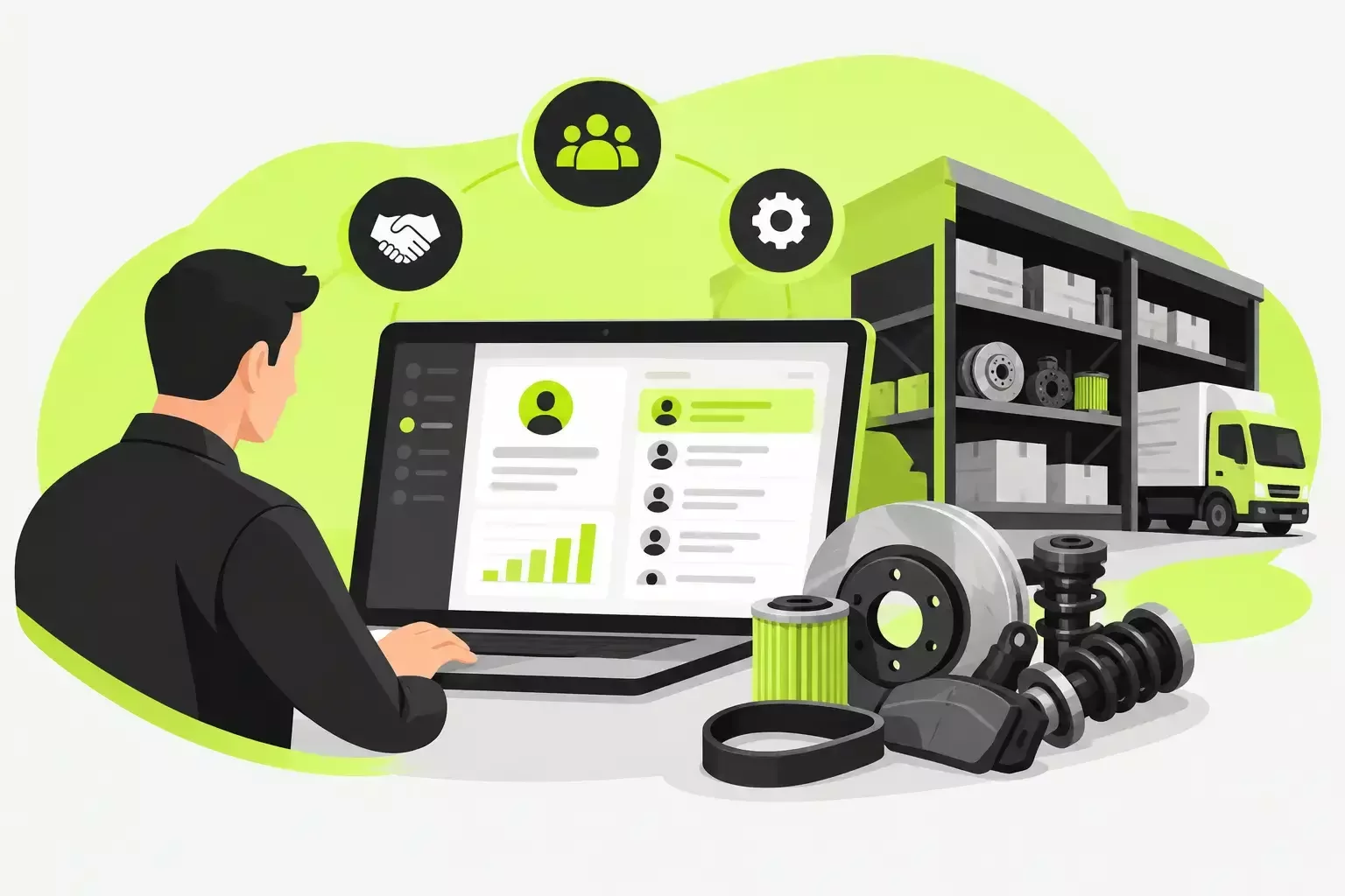 Recursos CRM para distribuidores de autopeças